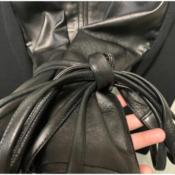 Doncaster 100% Leather & Wool Gold Detail Luxury Jacket S - Picture 10 of 11